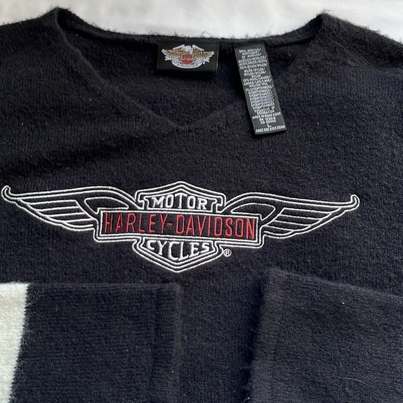 Authentic VINTAGE Harley Davidson Black V-neck sweater - Picture 6 of 7